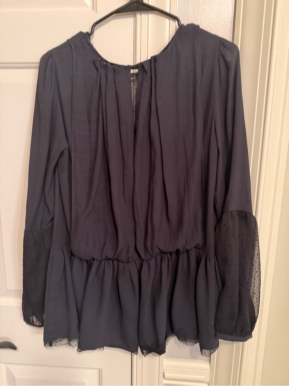 Free People Navy Peplum Long-Sleeve Tunic